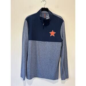Astros Fanatics quarter zip mens size S blue logo on chest